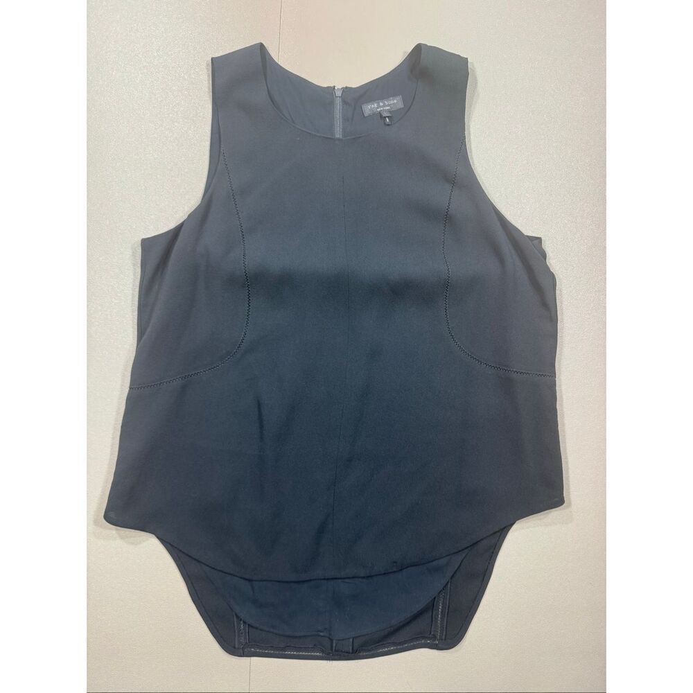 Rag & Bone Silk Tank, Textured, High-Low Hem